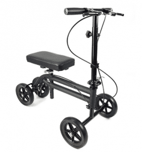 KneeRover Economy Knee Scooter Steerable Knee Walker Medical Leg Scooter Crutch Alternative with DUAL BRAKING SYSTEM in Matte Black