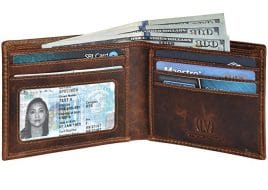 Genuine Leather RFID Blocking Handmade Leather Wallet for Men