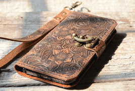 handmade Genuine leather wallet case fit 