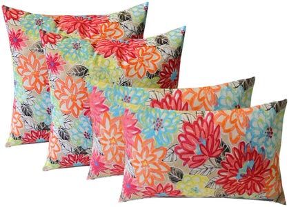 8. Set of 4 Indoor/Outdoor Throw Pillows by Resort Spa Home