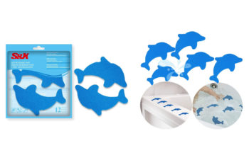 S&X Non-Slip Bath Stickers,Grippy Dolphin Adhesive Safety Treads