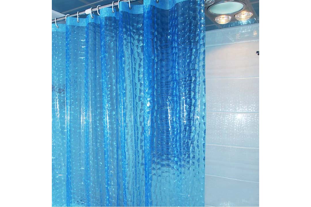 5. JBtek 3D Effect Bathroom Curtain 3D Water Cube Mold Curtain Shower Liner