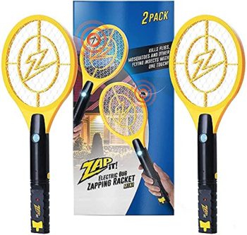 ZAP IT Bug Zapper Twin-Pack Rechargeable Bug Zapper Racket