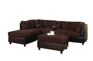 7. Bobkona Hungtinton Microfiber/Faux Leather 3-Piece Sectional Sofa Set