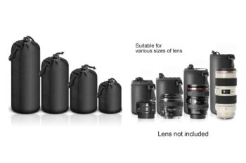 8. Selens 4 pcs Black Protective DSLR camera Drawstring Soft Neoprene Lens Pouch Bag