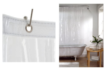 9. Shower Curtain with Proof Metal Grommets