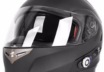 #1. Flip up Dual Visors Full Face Helmet With Built-in Bluetooth