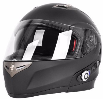 #1. Flip up Dual Visors Full Face Helmet With Built-in Bluetooth