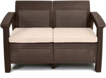 1. Keter Corfu Outdoor Loveseat Patio Couch