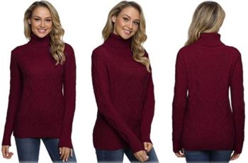 1. PrettyGuide Women’s Long Sleeve Cable Knit Sweater Pullover Tops