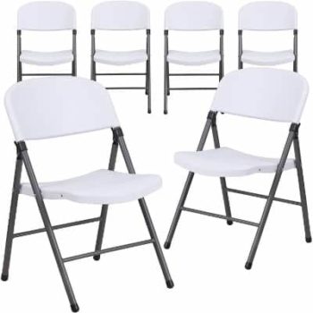 #11. Flash Furniture White Plastic Folding Chair