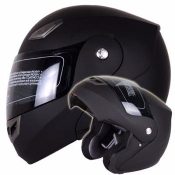 #2. Matte Black Modular Flip up Helmet DOT