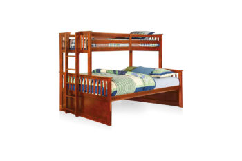 2. Furniture of America Pammy Twin over Queen Bunk Bed, Oak