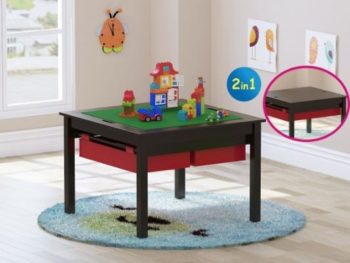 #3. 2-In-1 Kids Construction Play Table With Storage Drawers & Built-In Plate