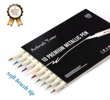 #4. Calligraphy Brush Marker Pens – Set of 10 Colors