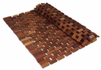 4. Handcrafted Folding Teak Bath Mat