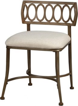 4. Hillsdale Canal Street Metal Vanity Stool, Golden Bronze