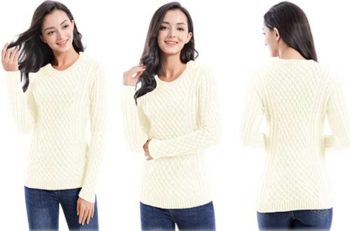 4. V28 Women Crew Neck Korea Knit Stretchable Elasticity Long Sleeve Sweater Jumper