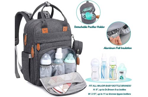 5. BabbleRoo Backpack Baby Diaper Bag – Travel Back Pack with Changing Pad & Stroller Straps