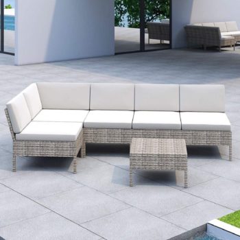 6. LOKATSE Home 6 Pieces All Weather Patio Sectional Sofa Set