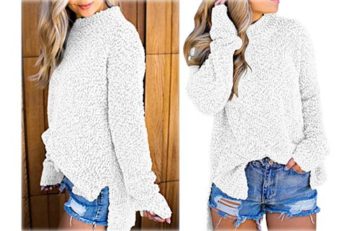 6. Imily Bela Fuzzy Knitted Sweater – Full Sleeve Jumper Outwears
