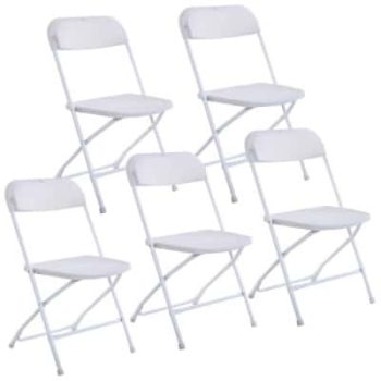 #8. Giantex Set of 5 Plastic Folding Chairs