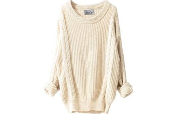 8. Liny Xin Women’s Cashmere Oversized Knitted Wool Pullover Long Sweater Dresses 