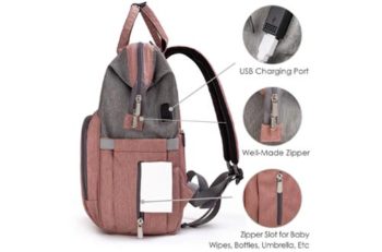 8. Upsimples Resistant Diaper Bag Backpacks – Diaper Bag with USB Charging Port