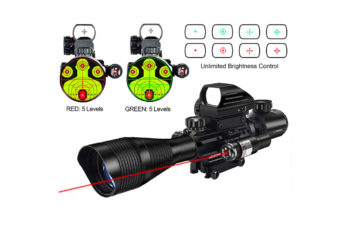 8. MidTen 4-12×50 Dual Illuminated Scope with Dot Sight & Laser Sight & 20mm Mount