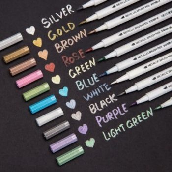 #9. Metallic Brush Calligraphy Pens