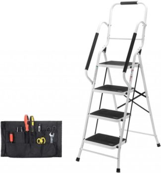 9. Step Ladder, Folding 4-Step Safety Step Ladder