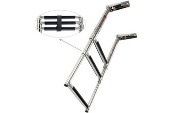 9. Amarine Stainless Steel Telescoping Boat Ladders & Boat Swim Platform