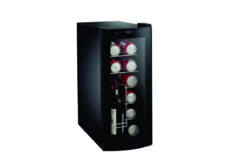 1. IGloo 12-Bottle Wine Cooler with Curved Glass Door