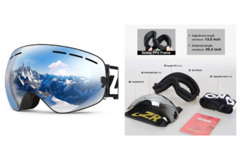 3. Zionor X Ski Snowboard Snow Goggles OTG Design for Men Women with Spherical Detachable Lens UV Protection Anti-fog