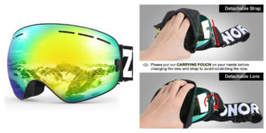 5. Zionor Ski Goggles with a Detachable Lens