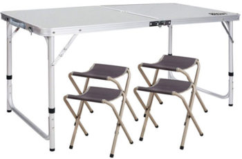 5. REDCAMP Outdoor Folding Camping Aluminum Table with Chairs