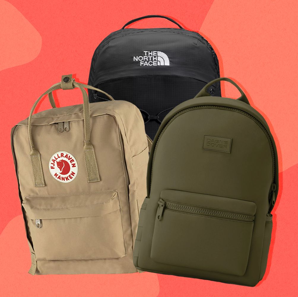 fjallraven, the north face, dagne and dover backpacks