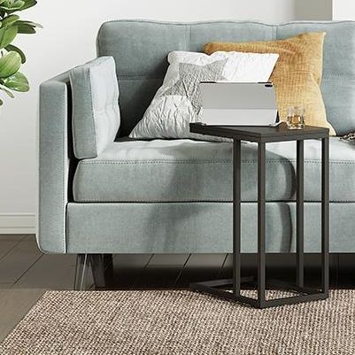 c shaped side table in living room