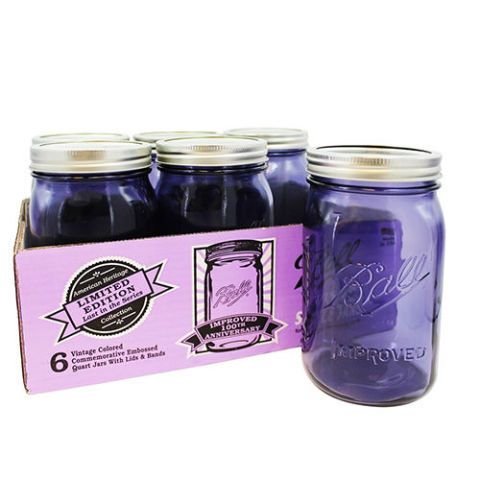 Ball Purple Wide Mouth 32 oz. Quart Mason Jars