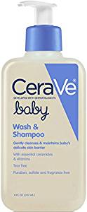 CeraVe Baby Wash and Shampoo 8 oz with Essential Ceramides and Vitamins for Gently Cleansing Baby's Skin and Hair - Baby Shampoos