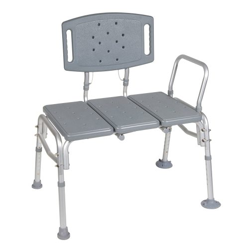  Drive Medical Heavy Duty Bariatric Plastic Seat Transfer Bench, Gray - Best Shower Transfer Benches