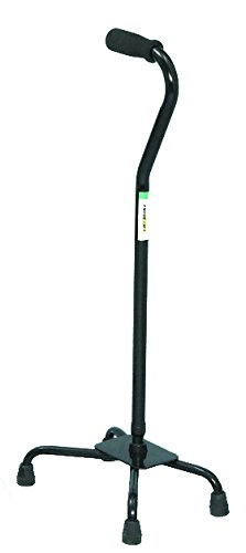 Essential Medical Supply W1302bl Large Base Quad Cane, Black - Quad Canes