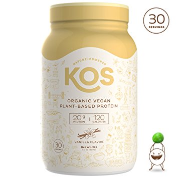  KOS Organic Plant Based Protein Powder Chocolate – Raw Organic Vegan Protein Blend, 2.2 Pound, 30 Servings - Organic Protein Powders