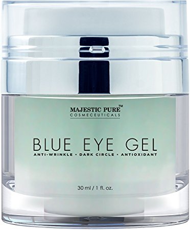 Majestic Pure Blue Eye Gel, Potent Anti Wrinkle and Dark Circle Eye Cream Formula for Skin Tone and Resilience, 1.0 fl. Oz - Eye Creams For Women