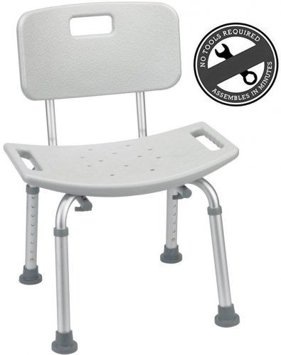 Medical Tool-Free Spa Bathtub Adjustable Shower Chair Seat Bench with Removable Back - Best Shower Transfer Benches