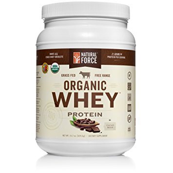 Natural Force® Organic Whey Protein Powder *RANKED #1 BEST TASTING* Grass Fed Whey – Undenatured Whey Protein – Raw Organic Whey, Paleo, Gluten Free Natural Whey Protein, Cacao Bean, 15.2 oz. - Organic Protein Powders
