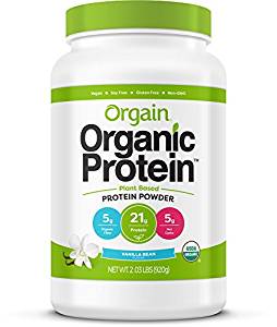 Orgain Organic Plant Based Protein Powder, Vanilla Bean, Vegan, Non-GMO, Gluten Free, 2.03 Pound, 1 Count, Packaging May Vary - Organic Protein Powders