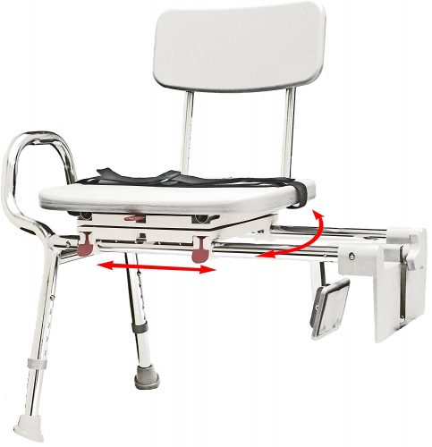 Tub-Mount Swivel Sliding Bath Transfer Bench (77762) - Regular - Heavy-Duty Shower Bathtub Chair - Eagle Health Supplies - Best Shower Transfer Benches