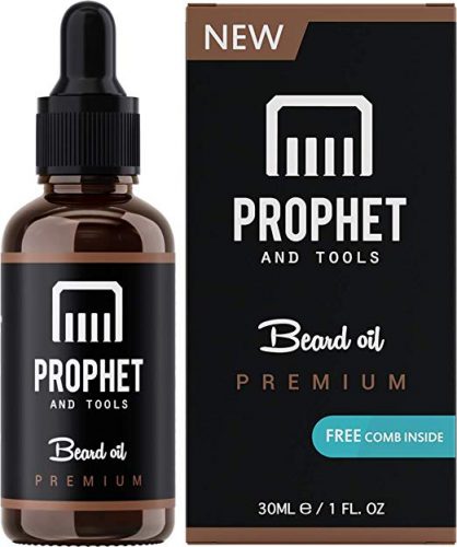 PREMIUM Unscented Beard Oil and Comb Kit for Thicker Facial Hair Grooming - The All-In-One Conditioner and Shampoo-like Softener, Shine and Fuller Beards & Mustache Growth - NUTS-FREE & VEGAN! Prophet 
