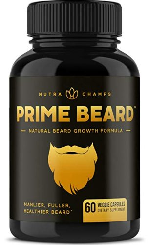 Prime Beard Beard Growth Vitamins Supplement for Men - Thicker, Fuller, Manlier Hair - Scientifically Designed Pills with Biotin, Collagen, Zinc & More! - for All Facial... 